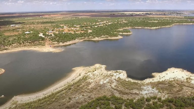 Aerial view over Lake Colorado City State Park