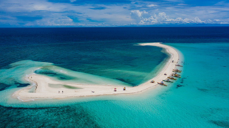 aerial view of sandbar