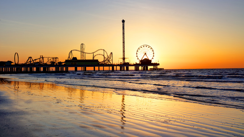 Galveston beach pleasure pier