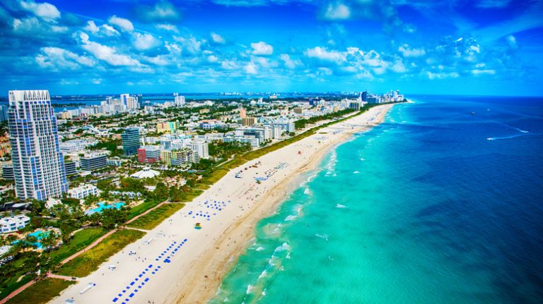 Aerial view of Miami Beach, Florida