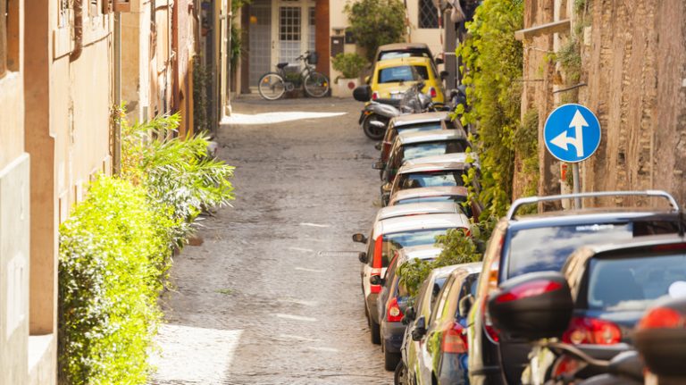 cars parked on Rome street