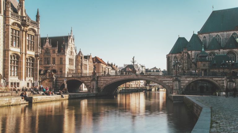 Saint Michael's Bridge in Ghent, Belgium