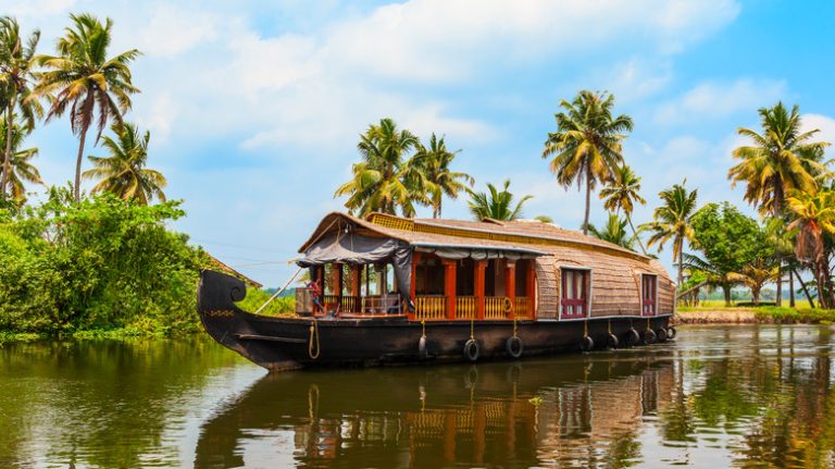 Houseboat on a calm river