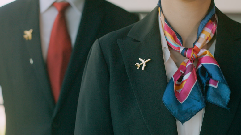 Flight attendants in uniform