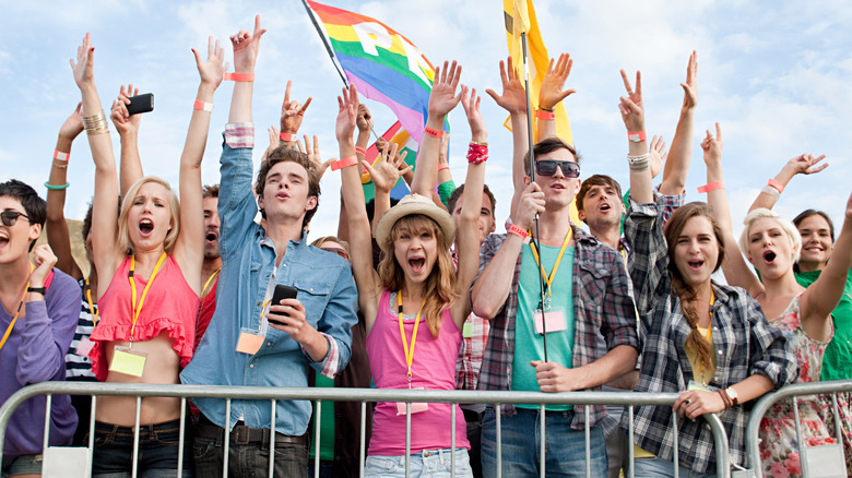 excited crowd music festival