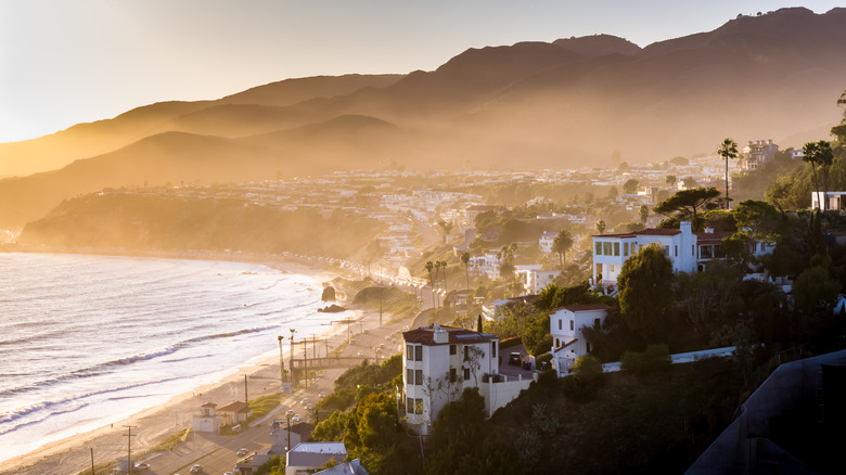 Malibu aerial coastal view