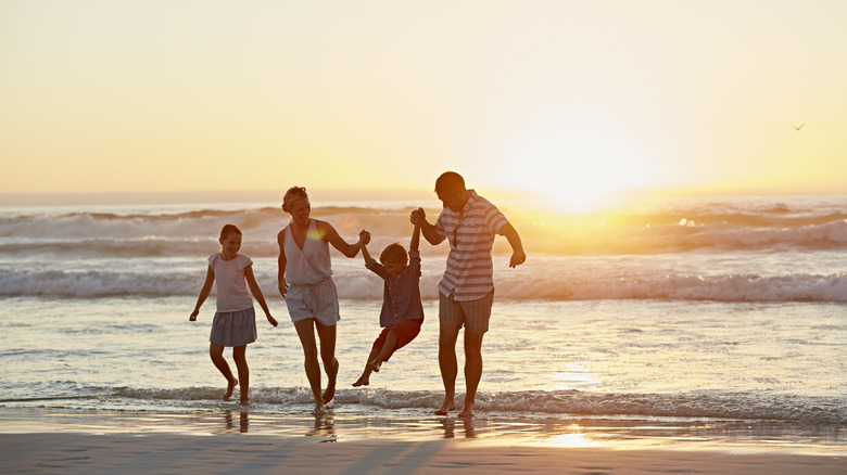 Family at a beach