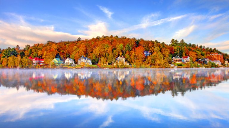 Saranac Lake in the fall