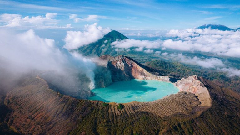 Aerial view of Mount Ijen