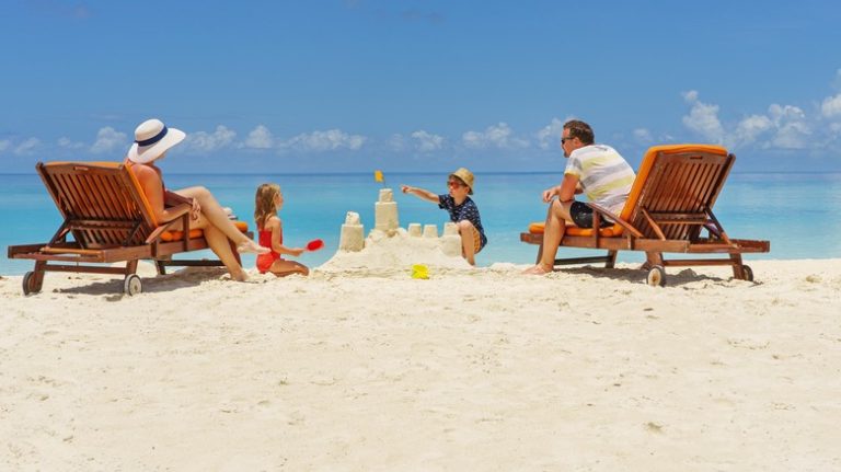 Family on the beach