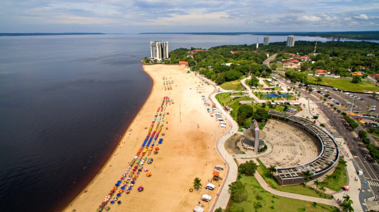 aerial view Ponta Negra Beach