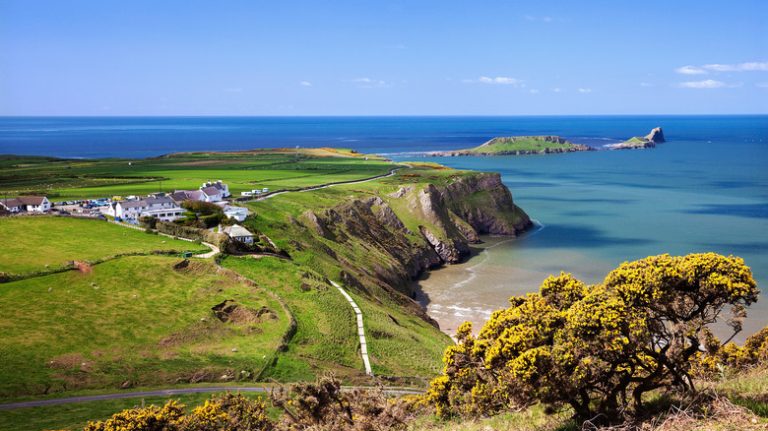 Aerial view of Gower Peninsula