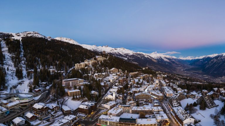 Aerial view of Crans-Montana