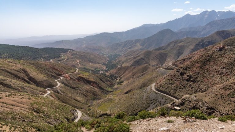 winding pass through high mountains