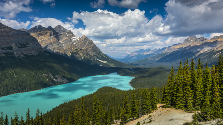 Blue lake and mountains