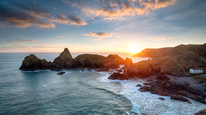 Kynance Cove Cornwall sunset