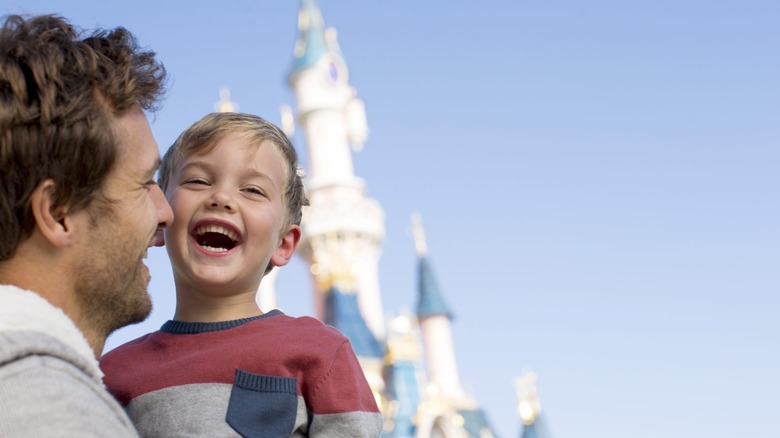 Father and toddler at Disneyland Paris