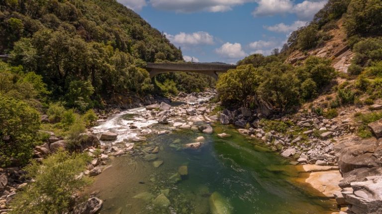 Aerial shot of the South Yuba River