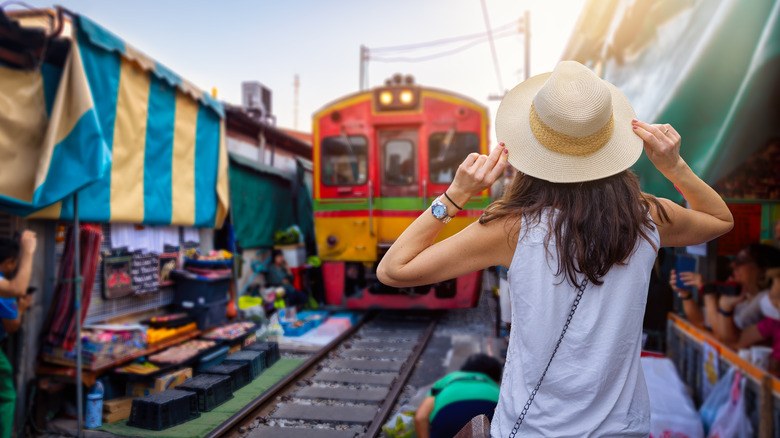 Woman at Maeklong Railway Market