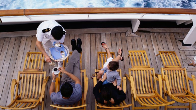 family served drinks on cruise