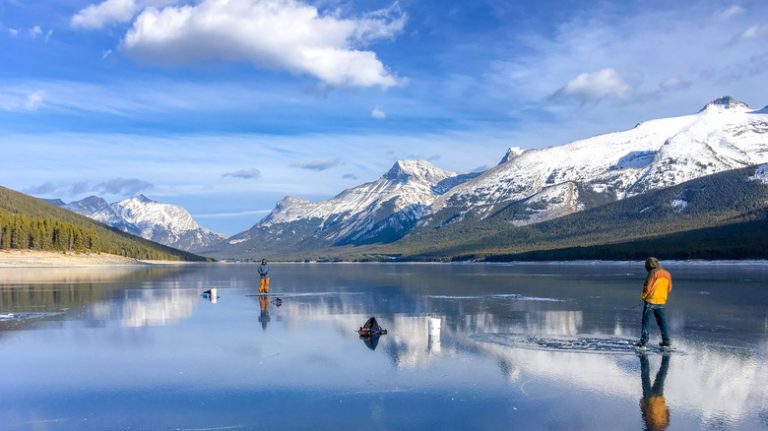 Ice fishing in Canada