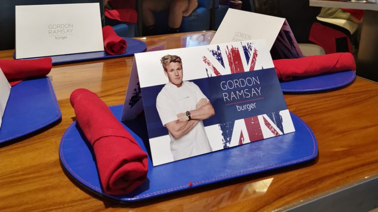 Table at Gordon Ramsay burger