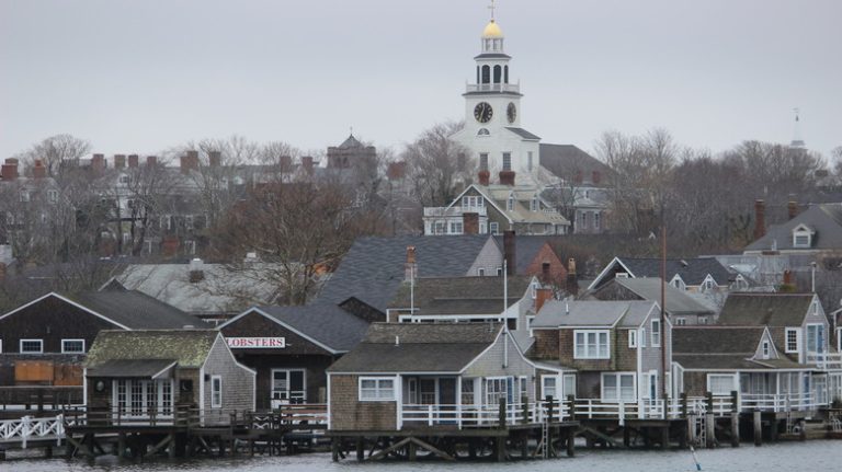 Nantucket shoreline winter overcast