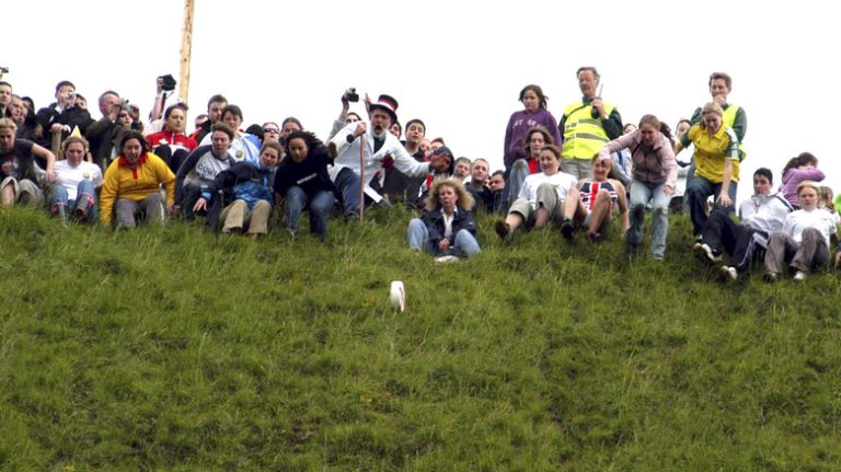 Racers at top of hill