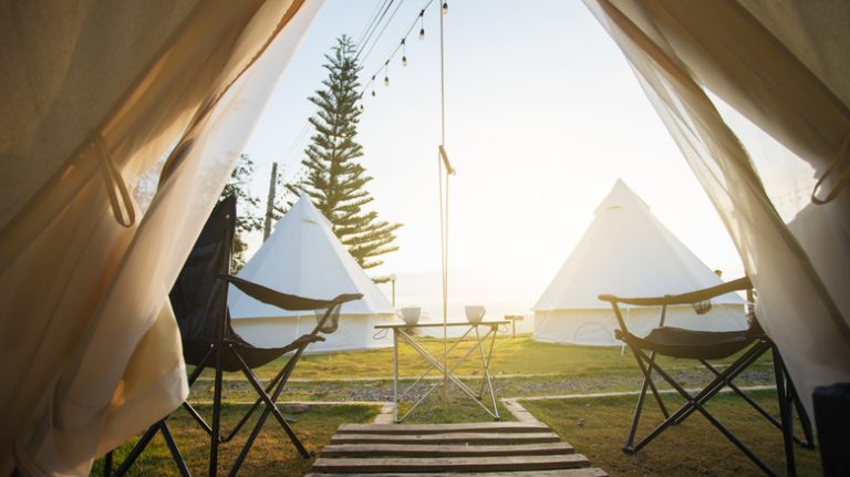 Teepees at a campground