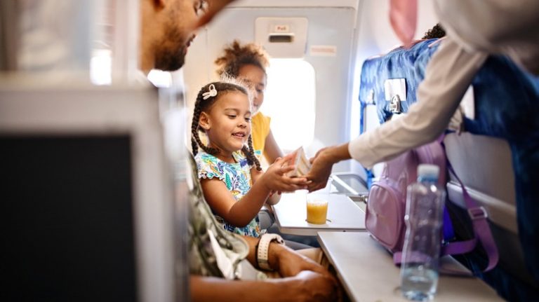 family on a flight