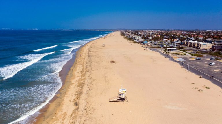 Aerial view of Bolsa Chica State Beach