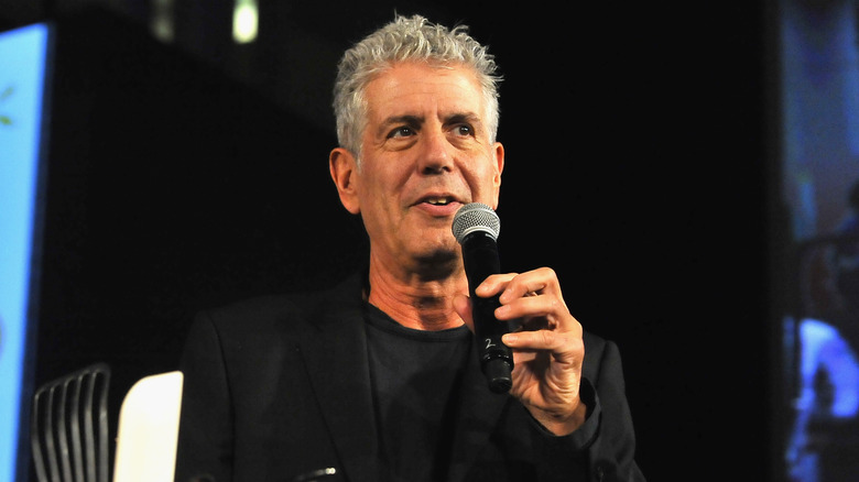 Anthony Bourdain speaking onstage