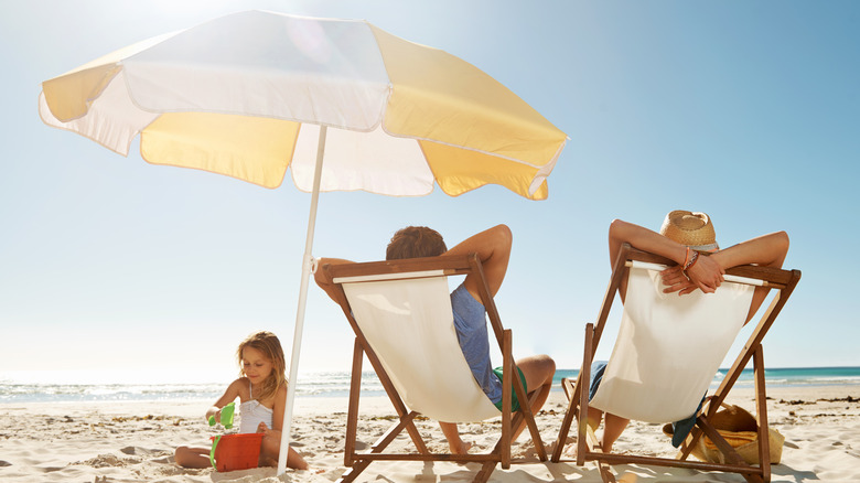 Family on the beach