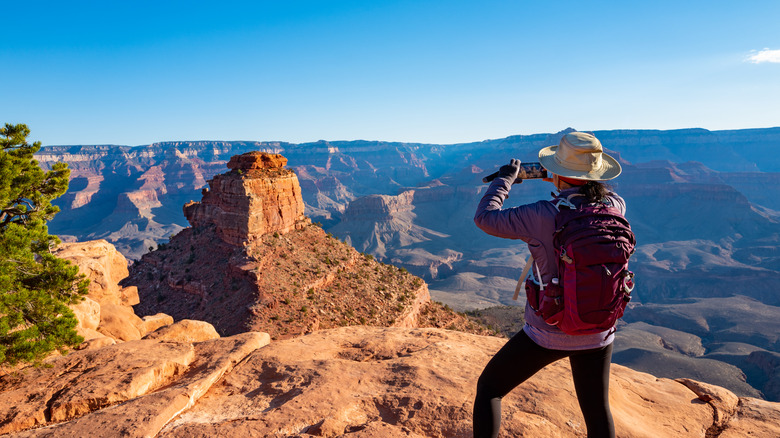 Woman hiking Grand Canyon