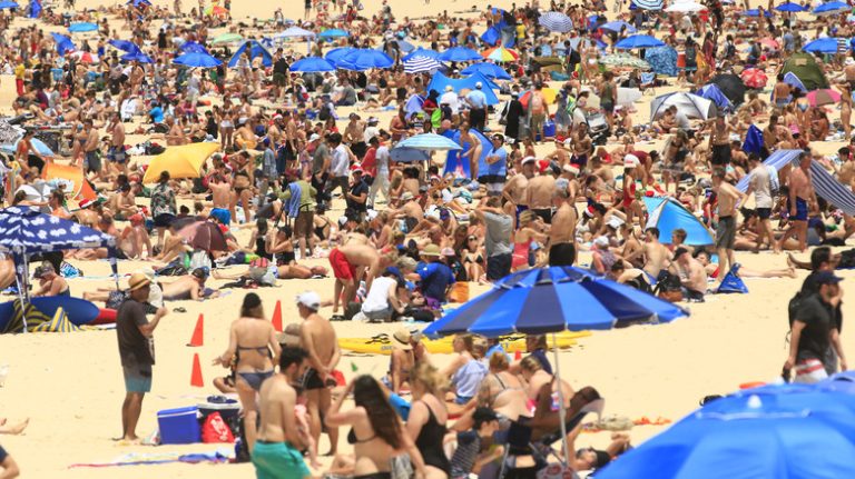 crowded beach