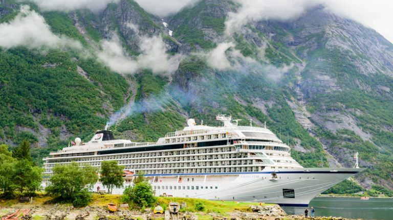 Ship docked in Eidfjord