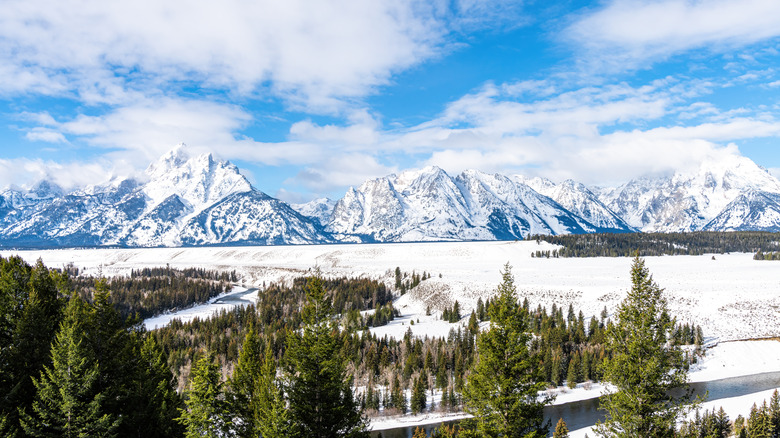 Snowy mountains in Wyoming