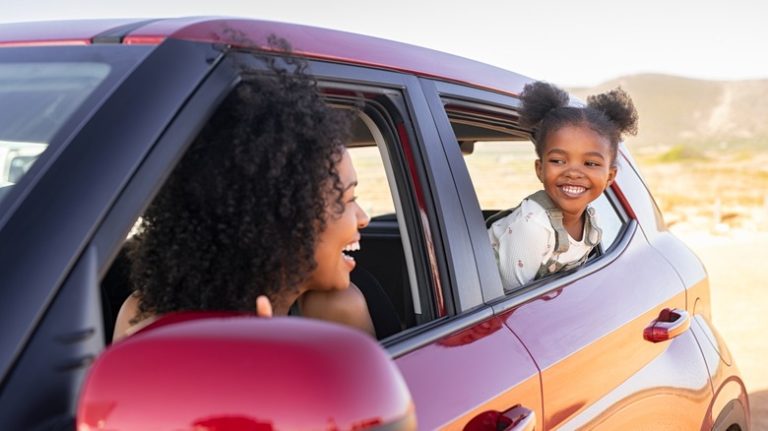 Mother and daughter road trip