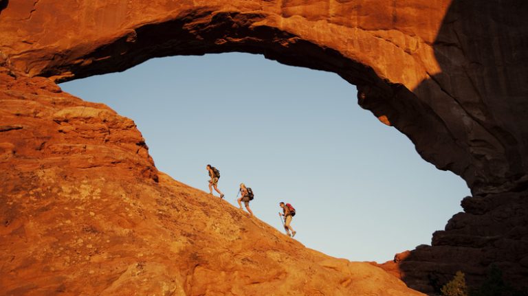 Hikers in the North Window