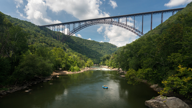 A bridge over a river