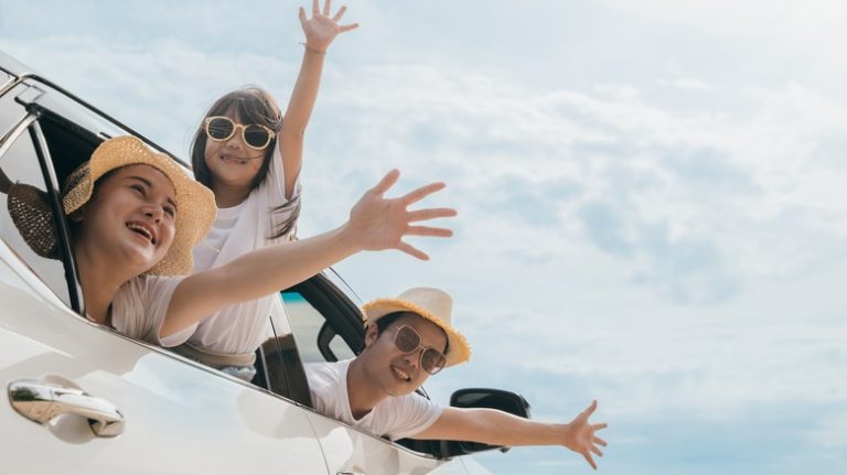 Family on a road trip