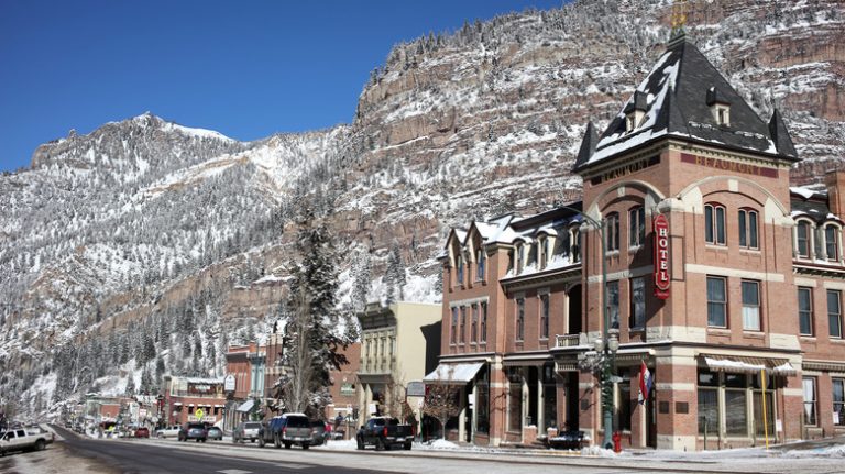 Snowy mountains in Ouray, Colorado