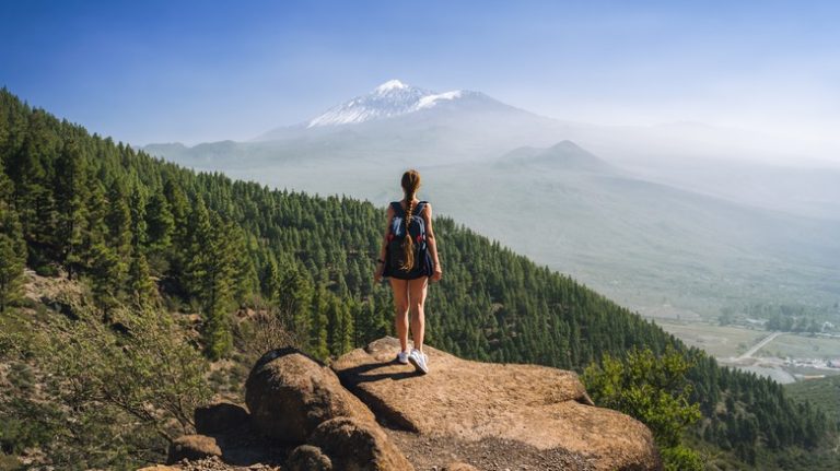 Solo hiker in Tenerife