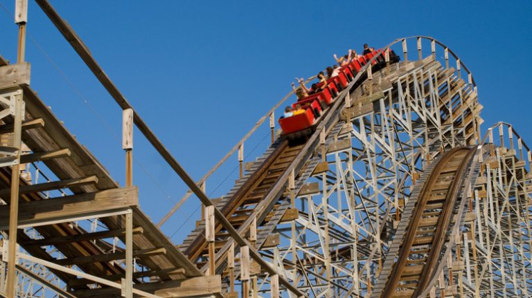 Wooden roller coaster