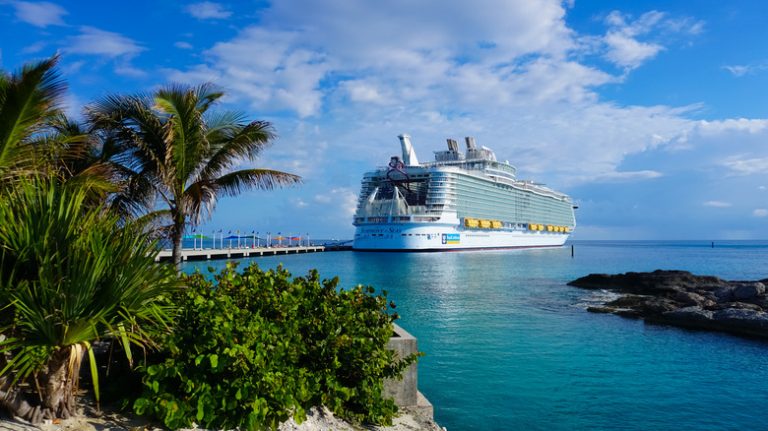 Cruise ship docked at CocoCay