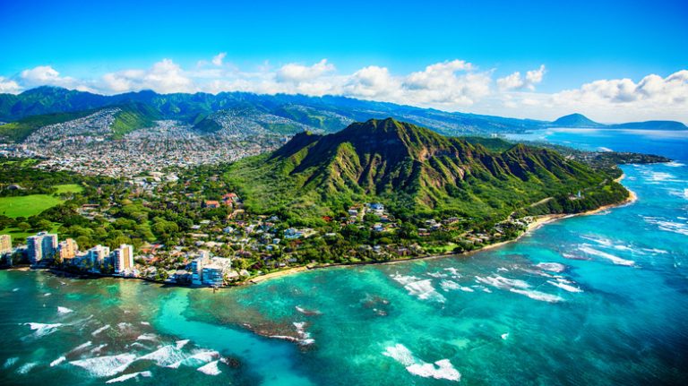 Aerial view of Oahu