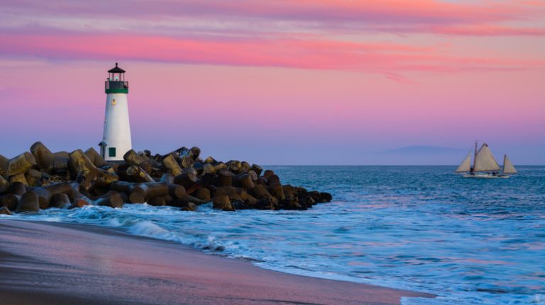 Sunset at Santa Cruz, California