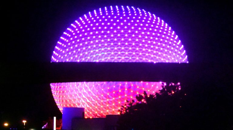 Spaceship Earth at night