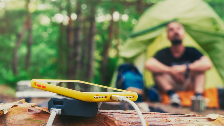 Charging electronics while camping