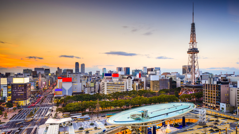 View of Nagoya at dusk